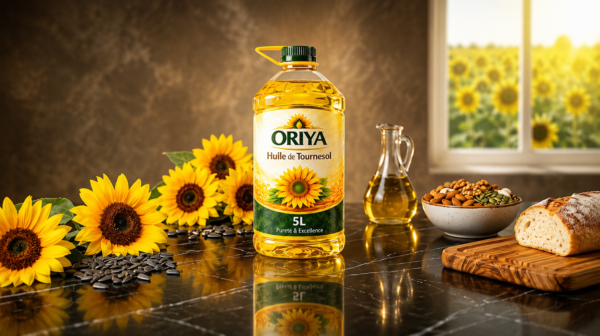 Huile de Tournesol ORIYA 5 Litres Bidon d'huile de tournesol ORIYA 5 litres pour restauration et usage intensif